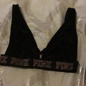 Velvet feel PINK bralette